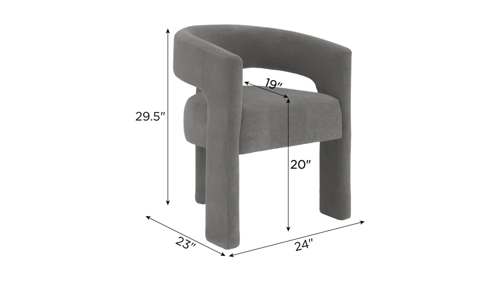 Charlotte Upholstered Arm Chair Dimensions