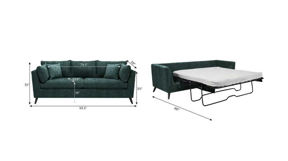 Caruso Queen Sleeper Sofa Dimensions