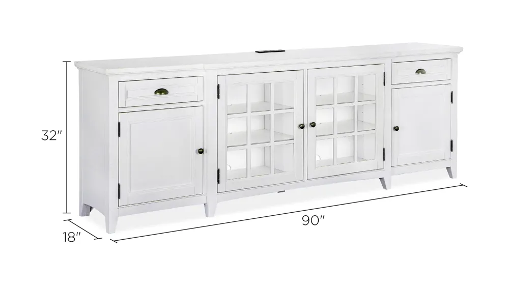 Heron Cove 90" TV Console Dimensions