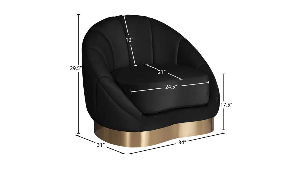 Shelly Velvet Chair Dimensions