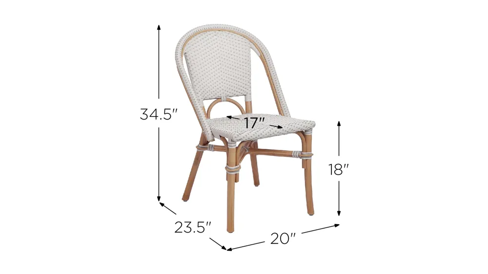 Avignon Paris Bistro Dining Chair: Set of 2 Dimensions