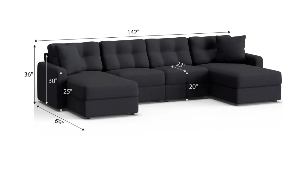 ModularOne 4-pc. Sectional Dimensions