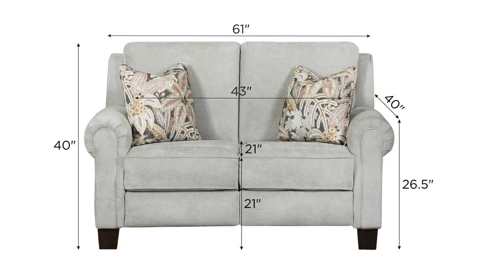 New Garden Dual Power Loveseat Dimensions