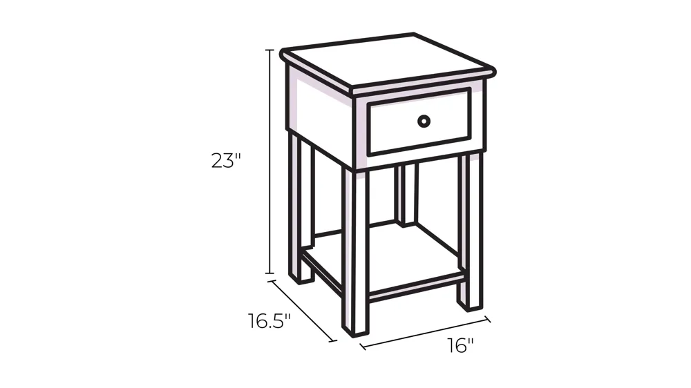 Ivy Collection Open Body Accent Table Dimensions