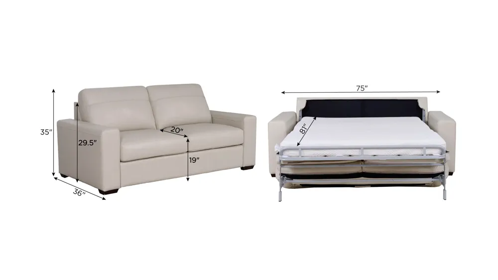 Harley 2-pc. Leather Full Sleeper Dimensions