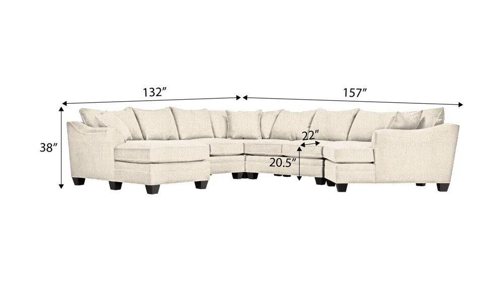 Foresthill 5-pc. Left Hand Facing Sectional Sofa Dimensions