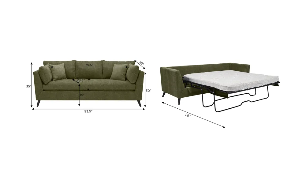 Caruso Queen Sleeper Sofa Dimensions
