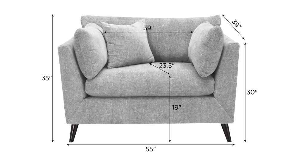 Caruso Chair and a Half Dimensions