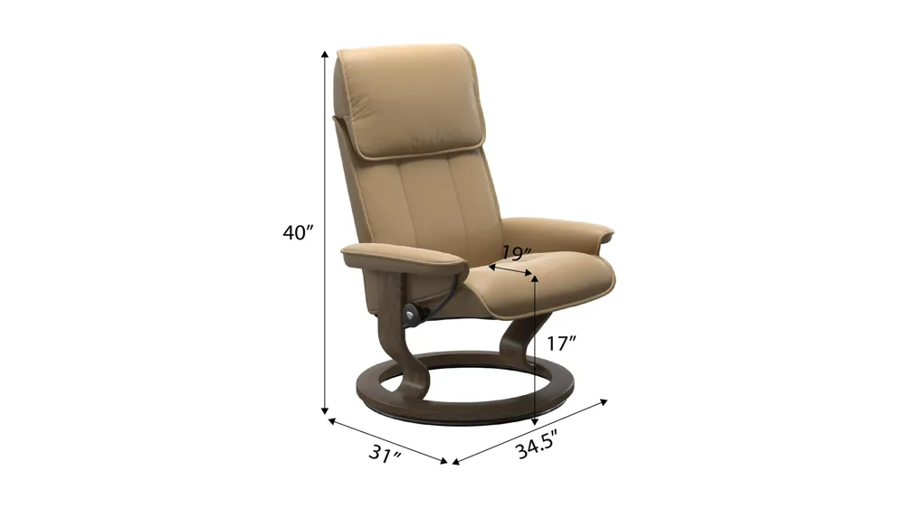 Admiral Large Classic Recliner Dimensions