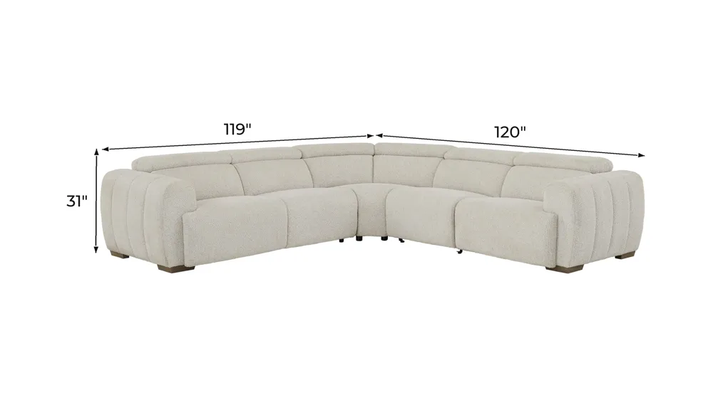 Elton 4-pc. Dual Power Sectional Dimensions