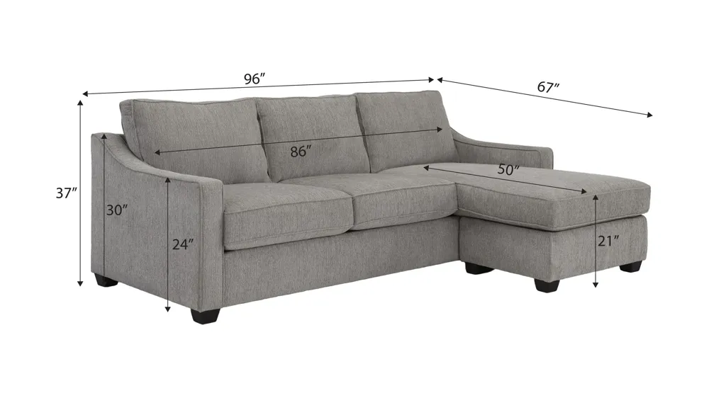 Arro Reversible Sofa Chaise Dimensions