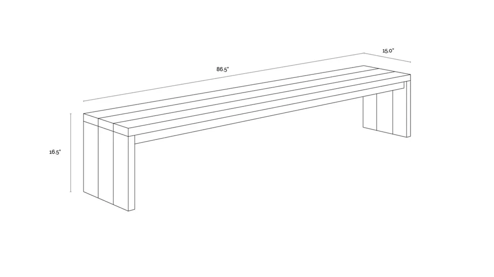 Viga Outdoor Bench Dimensions
