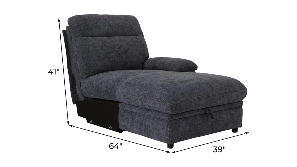 Enbridge Right Arm Facing Dual Power Storage Chaise Dimensions