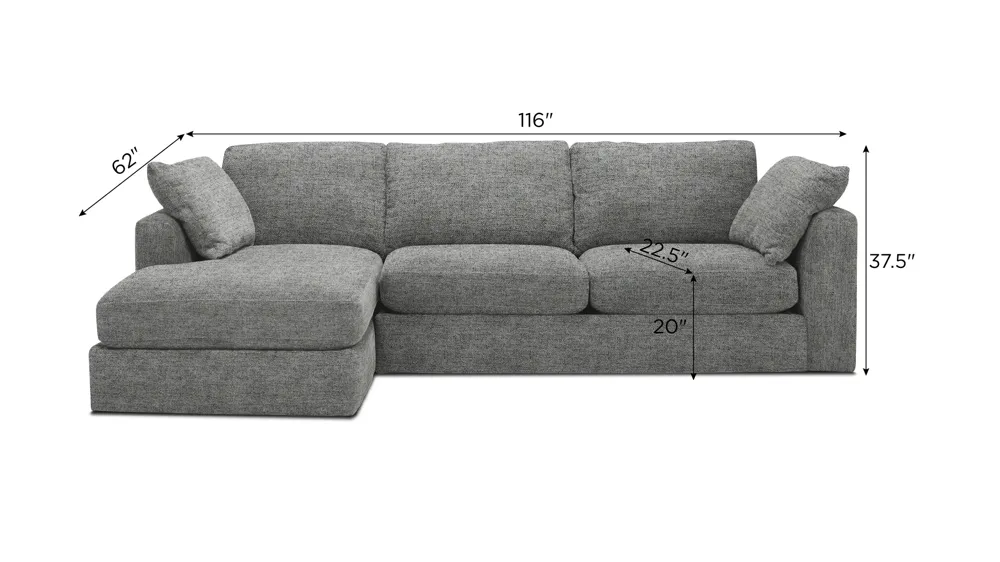 Nappily 2-pc. Sectional Dimensions