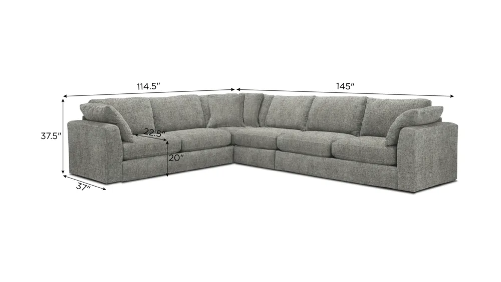 Nappily 4-pc. Sectional Dimensions