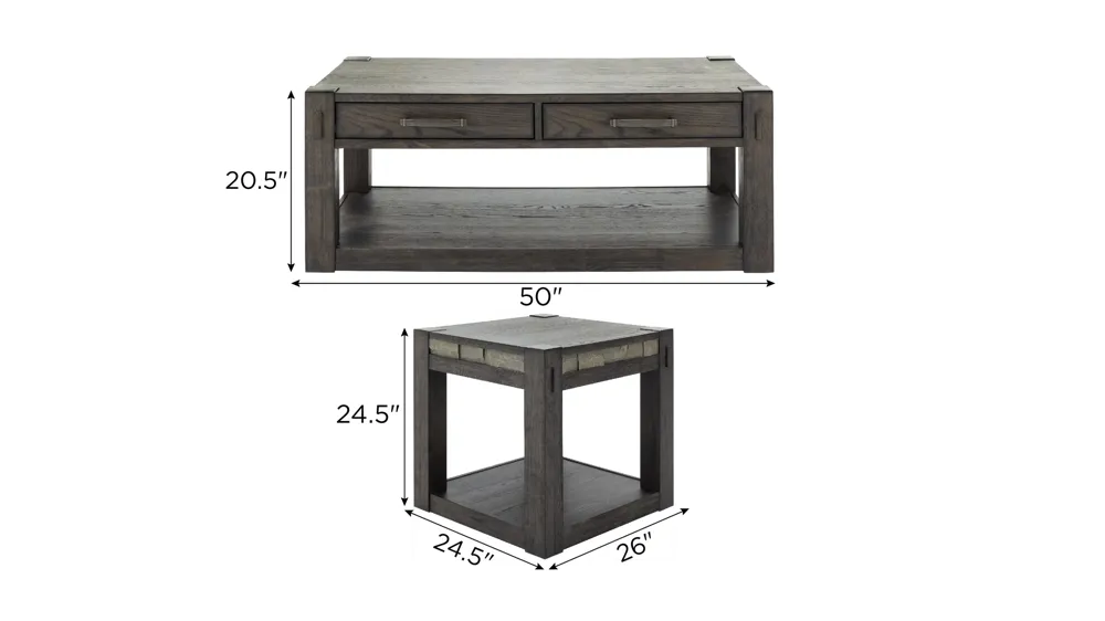Rockwell 3-pc. Occasional Tables Dimensions