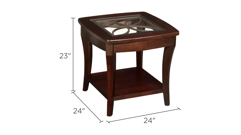 Annandale Square Glass End Table Dimensions