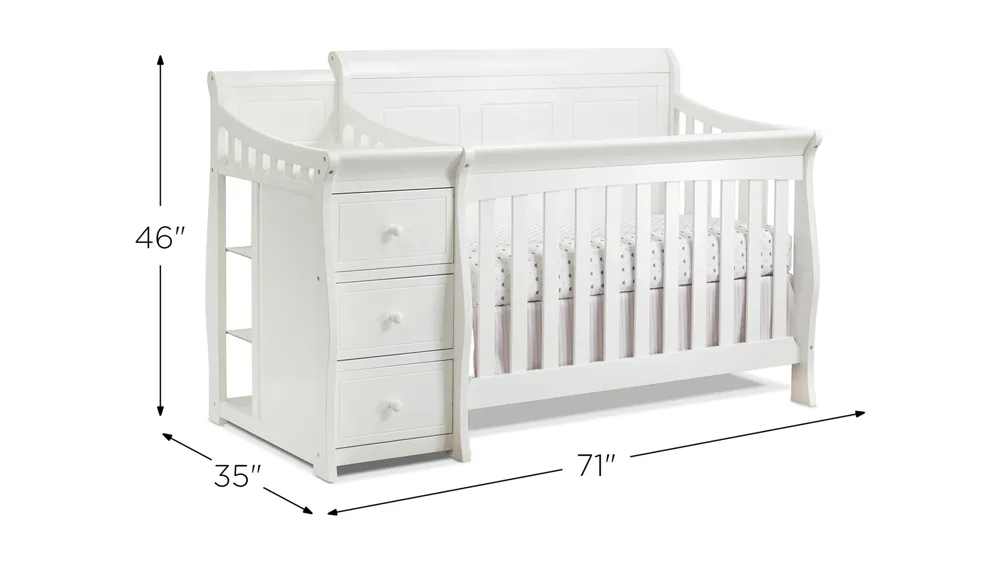 Princeton Elite Panel Crib with Conversion Kit & Changer Dimensions