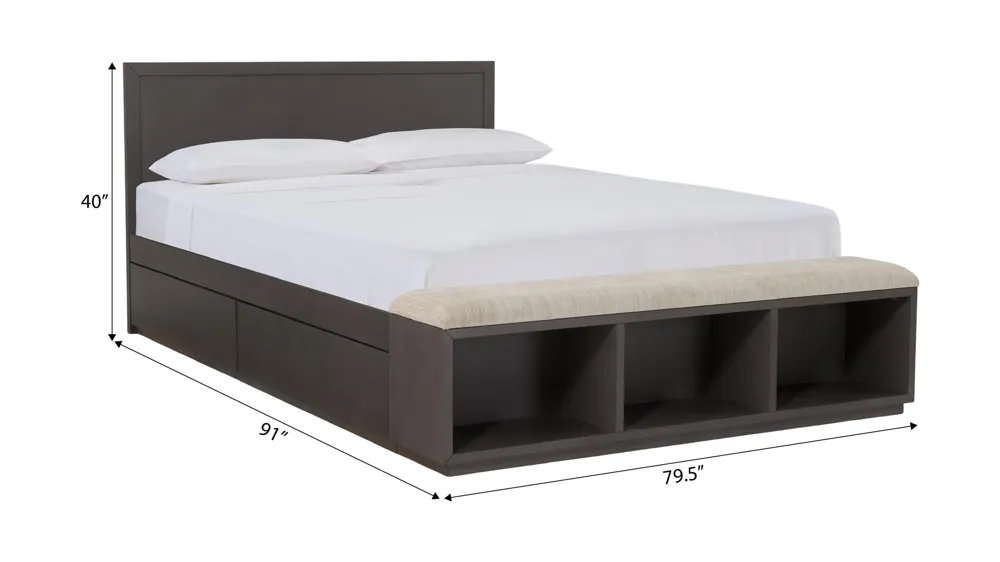 Paramore Bed w/ 1-Side Storage Dimensions
