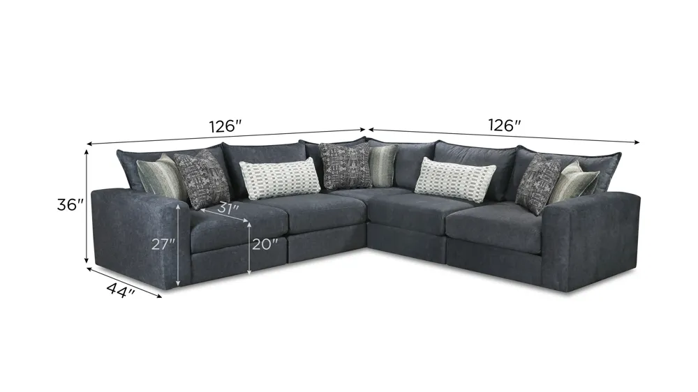 Durango 5-pc. Sectional Dimensions