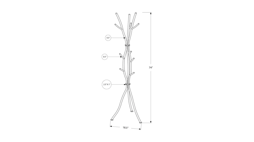 Monarch Specialties Coat Rack Dimensions