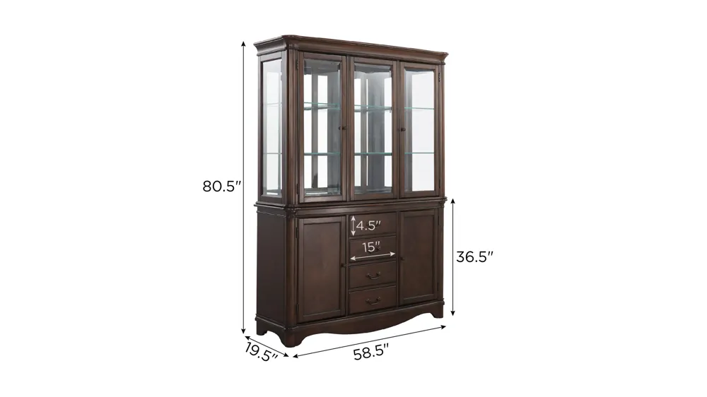 Winchester 2-pc. China Cabinet Dimensions