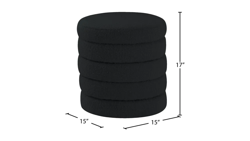 Aphia Boucle Fabric Ottoman/Stool Dimensions