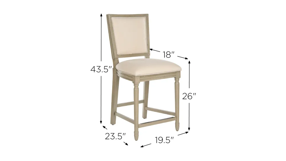 Buchanan Rectangular Counter Stool - Set of 2 Dimensions