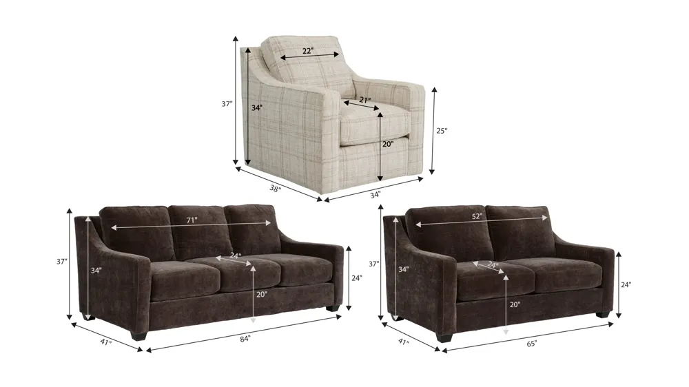 Beckwith Living Room Set Dimensions