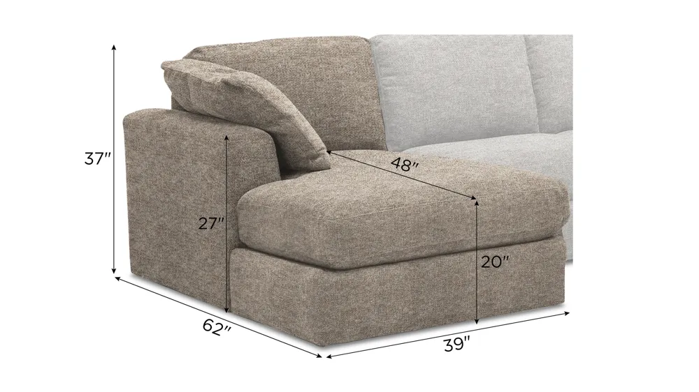 Nappily Left Arm Facing Chaise Dimensions