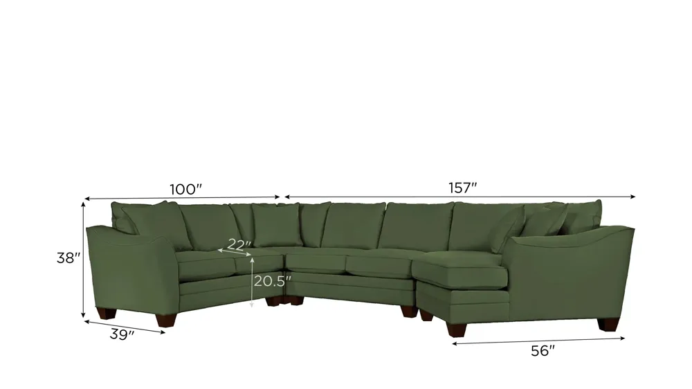 Foresthill 4-pc. Right Hand Cuddler with Loveseat Sectional Sofa Dimensions