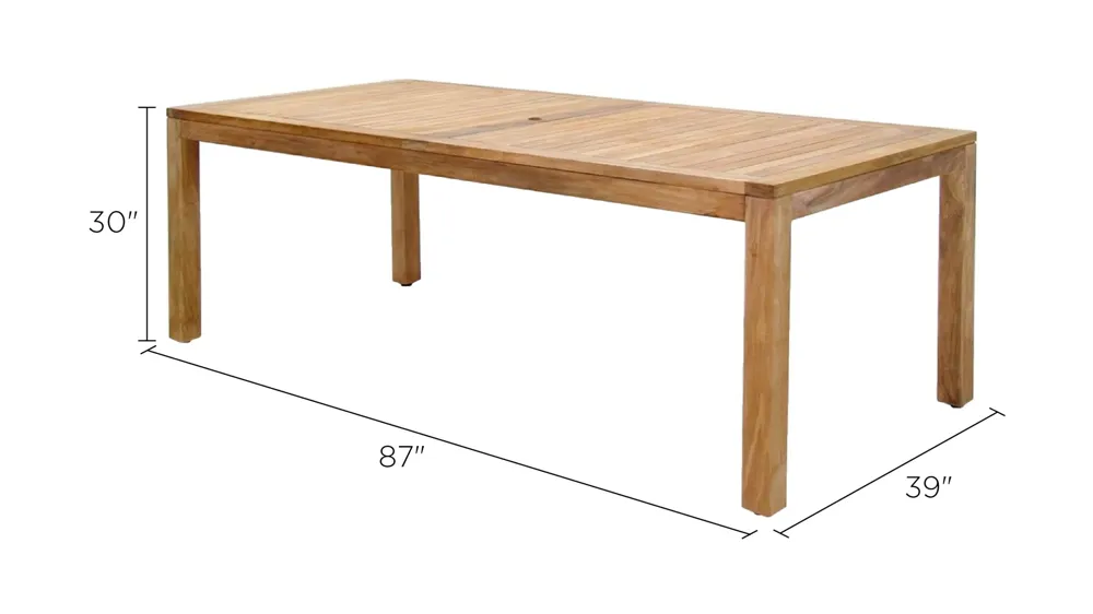Lifestyle Garden Rectangular Patio Dining Table Dimensions