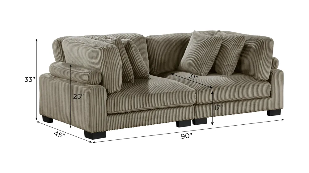 Maverick 2-pc. Loveseat Dimensions