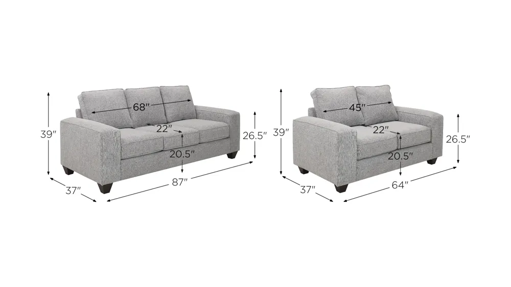 Alston Living Room Set Dimensions