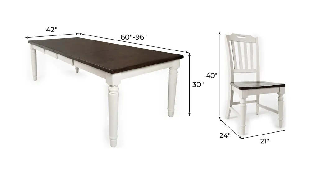 Mount Vernon 7-pc. Dining Set Dimensions