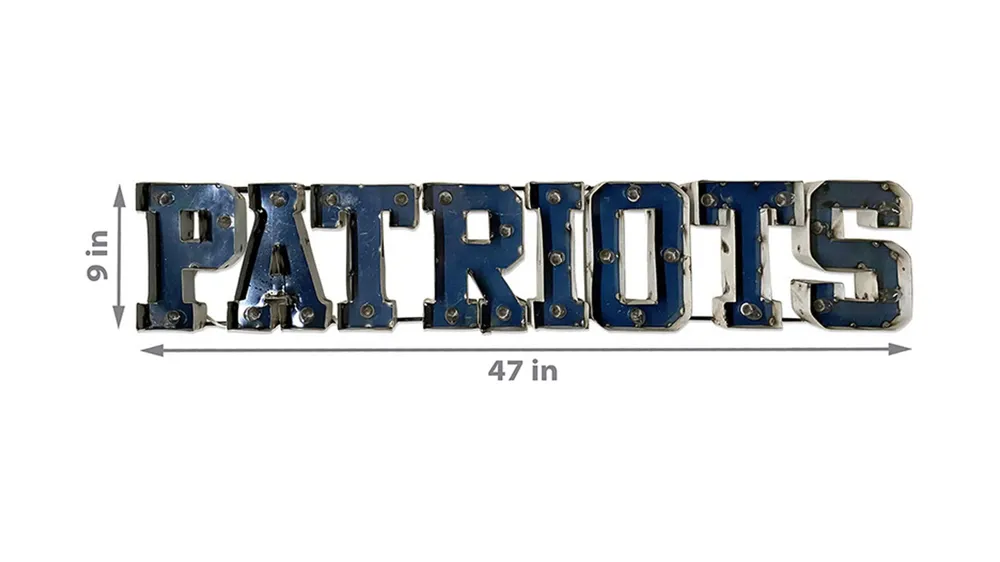 NFL Lighted Recycled Metal Sign Dimensions