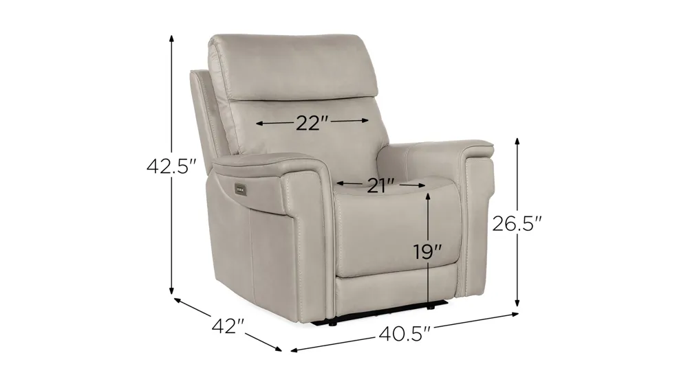 Lyra Zero gravity Power Recliner w/Power Headrest Dimensions