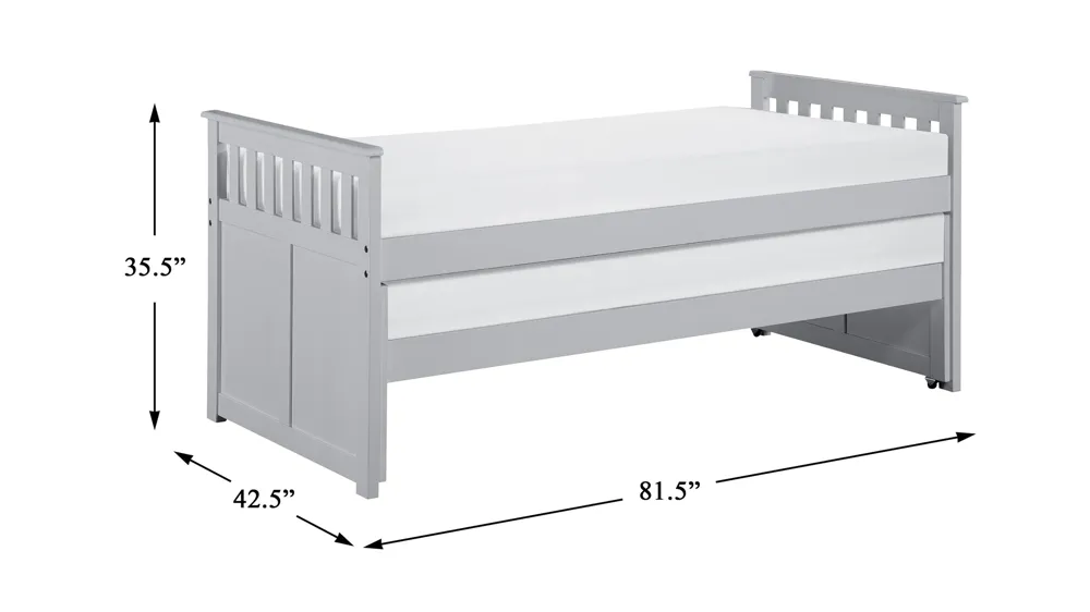 Belisar Twin Bed w/ Trundle Dimensions