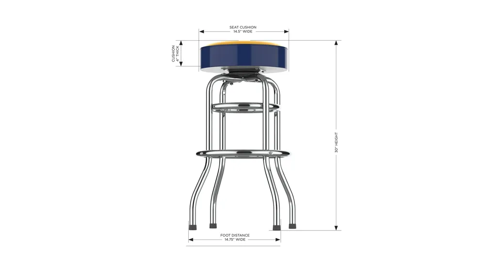 NHL Backless Swivel Bar Stool Dimensions