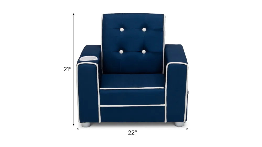 Riley Upholstered Chair With Cup Holder Dimensions