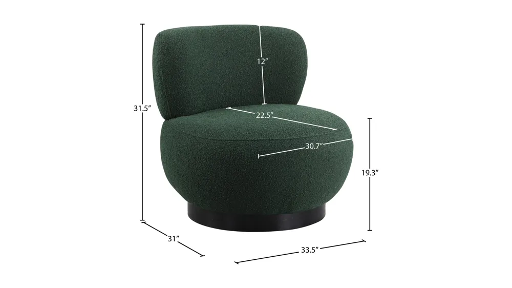 Calais Boucle Fabric Accent Chair Dimensions