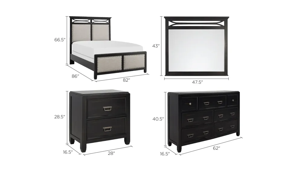 Medford 4-pc. Bedroom Set Dimensions