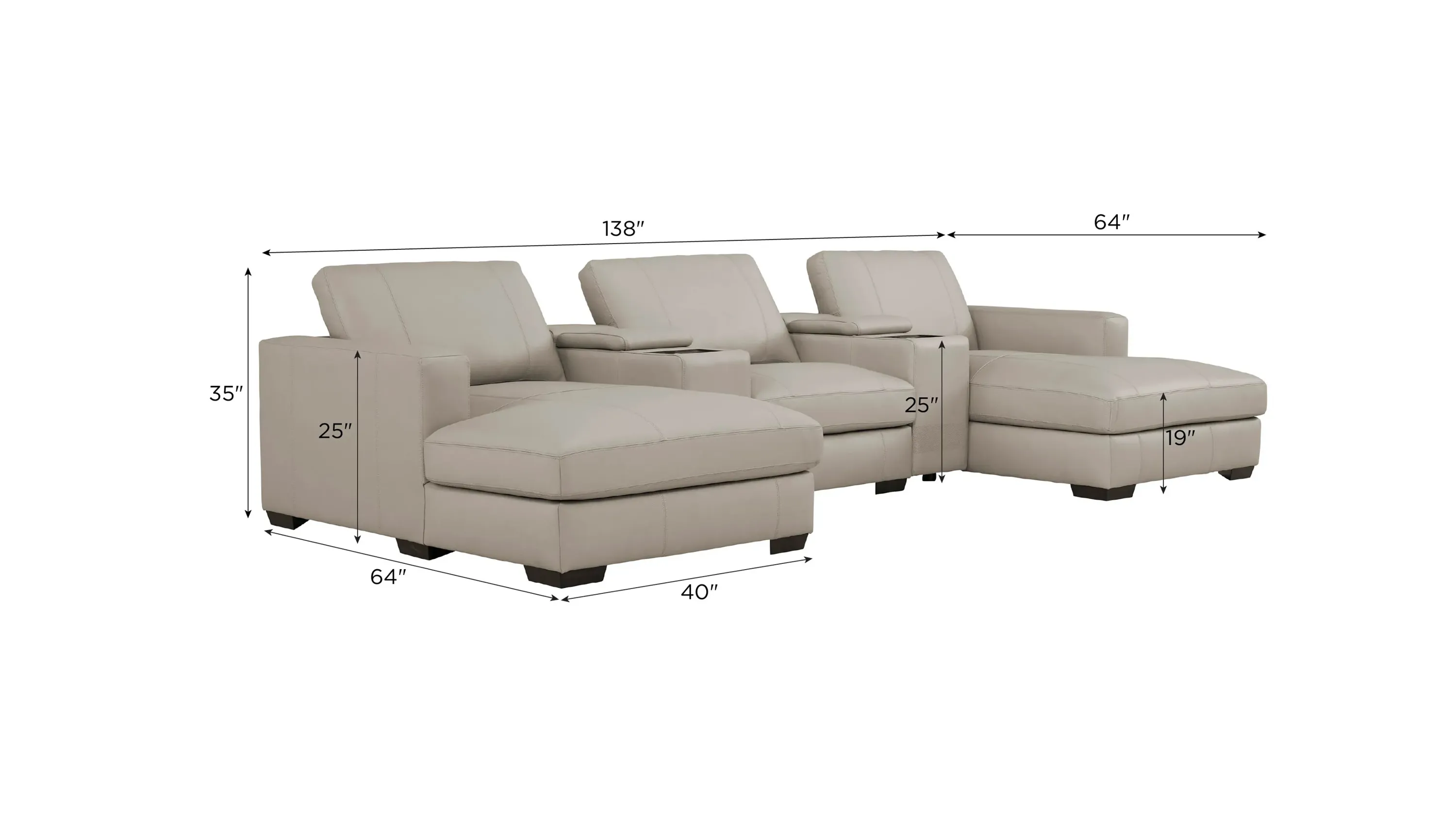 Oaklynn Leather 5-pc. Sectional | Raymour & Flanigan