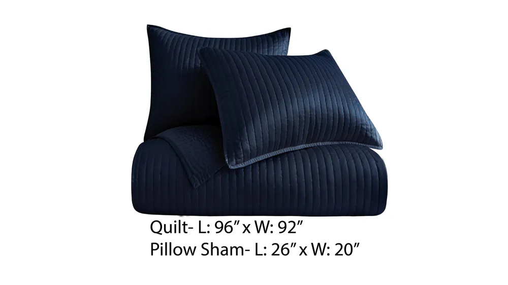 Satin Channel 3-pc. Quilt Set Dimensions