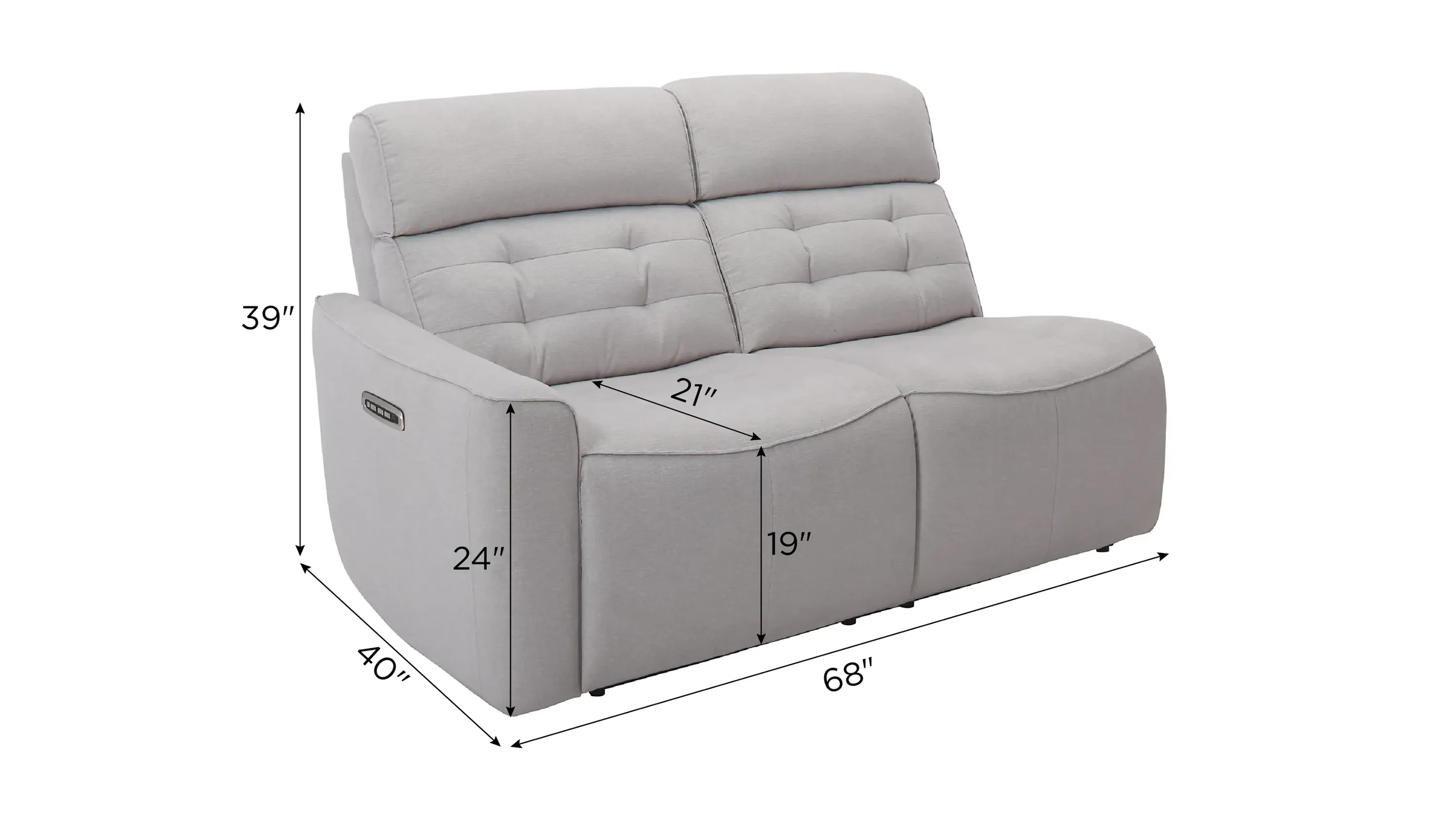 ブレインポッドスリム『AHPL』 Hanlin Left Arm Facing Power Loveseat w/ Power Headrest, Lumbar