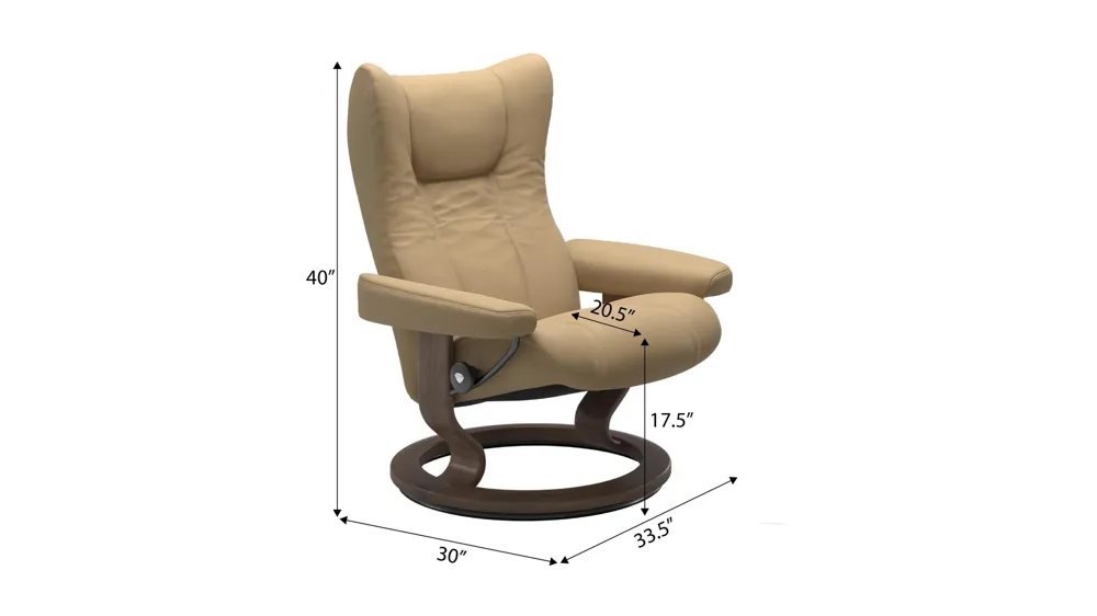 Wing Large Classic Recliner Dimensions