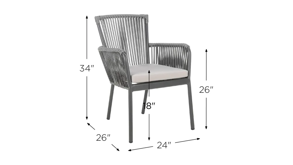 Aboka Stackable Rope Chair Dimensions
