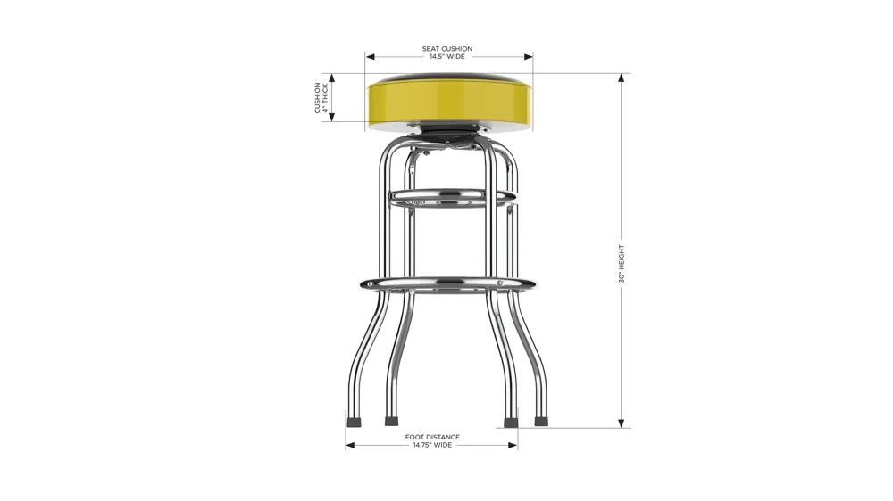 MLB Backless Swivel Bar Stool Dimensions