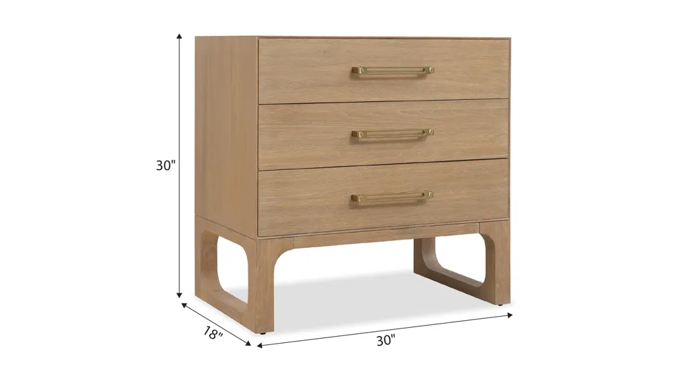 Banyon Bay Three Drawer Nightstand Dimensions