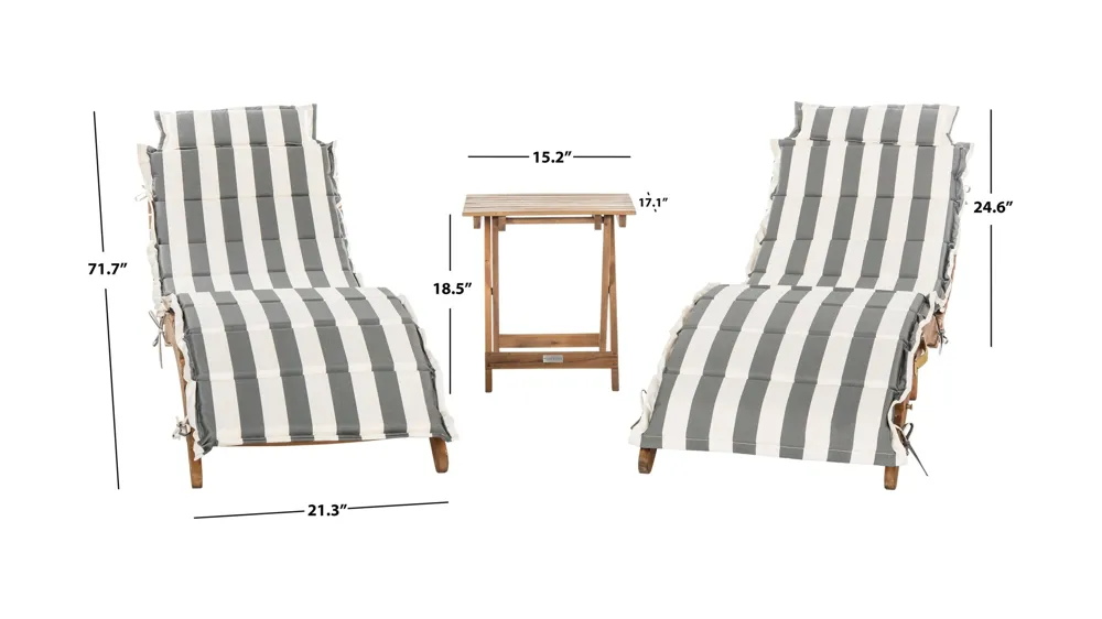Babylon 3-pc. Patio Set Dimensions